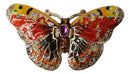Red Monarch Butterfly Pewter Austrian Crystals Bejewelled Trinket Jewelry Box