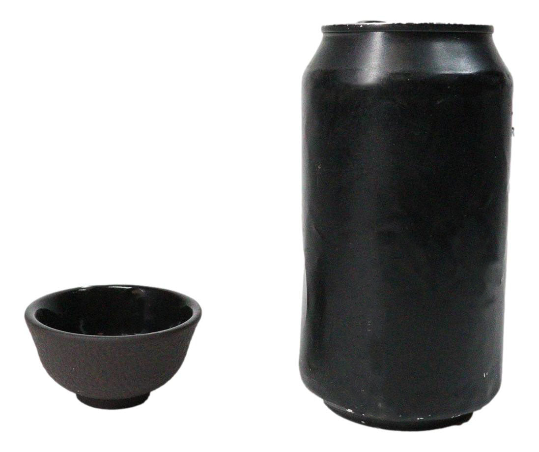 Brown Textured Surface Japanese Tetsubin Style Cast Iron Mini Tea Cups Set of 4