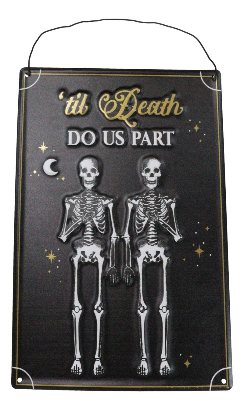 Set Of 2 Love Never Dies Gothic Wedding Til Death Do Us Part Metal Wall Signs