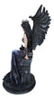 Dark Encounter Gothic Crowned Fairy Queen With Raven Crow On Ledge Figurine