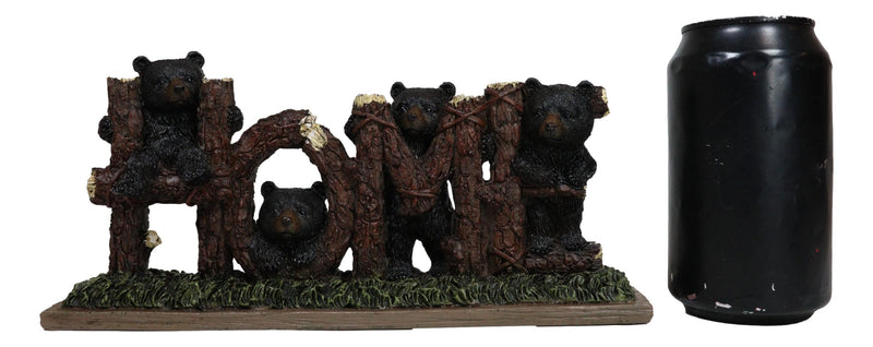 Rustic Western Forest Black Bear Cubs By Tree Logs HOME Sign Desktop Plaque