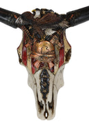 Western Army Patriotic American Flag Eagle Rifles Helmet Cow Skull Wall Decor