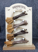 Witchcraft Witch Broomsticks Funny Signs Pack Of 24 With MDF Display Board Stand