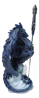 Blue Midnight Alpha Blade Dragon And White Wolf Figurine W/ Letter Opener Sword