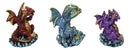 Fantasy Colorful See Hear Speak No Evil Baby Dragon Hatchling Figurines Set Of 3