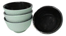 Mint Green Textured Japanese Tetsubin Style Cast Iron Mini Tea Cups Set of 4