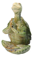 Nautical Marine Green Turtle in Blissful Meditation Decorative Figurine 6.25" L