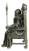 Norse Viking Odin The Alfather Sitting On A Throne with Raven Spear Statue