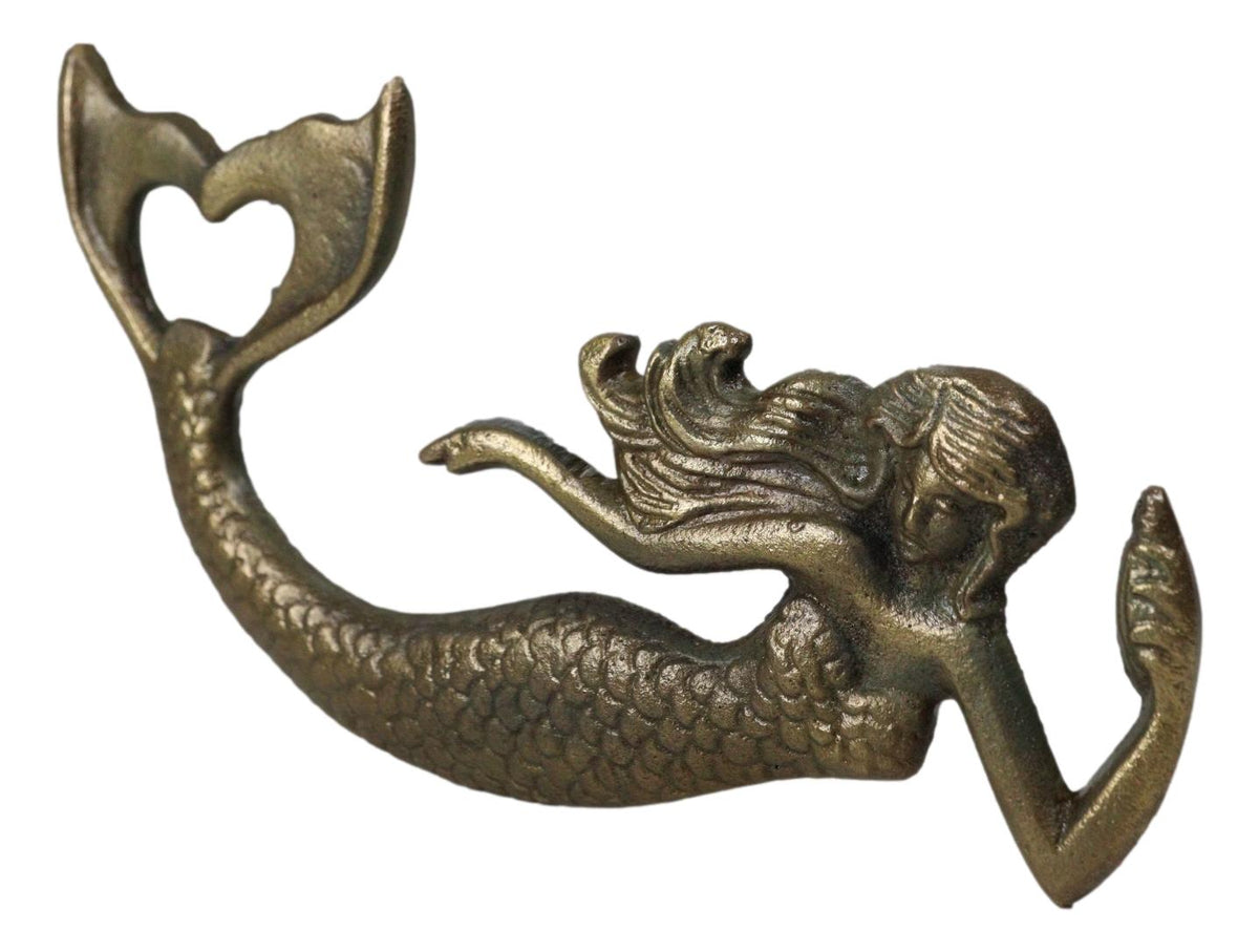 Rustic Cast Iron Metal Sea Coastal Siren Mermaid Hand Beer Bottle Cap Opener