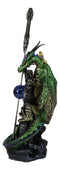 Green Druid Dragon With Celtic High Cross & Gothic Sword Letter Opener Figurine