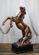 Large 20"H Western Black Beauty Prancing Horse Bronzed Resin Figurine With Base