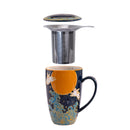 Blue Moon White Rabbit 15oz Porcelain Tea Mug With Lid & Stainless Steel Infuser