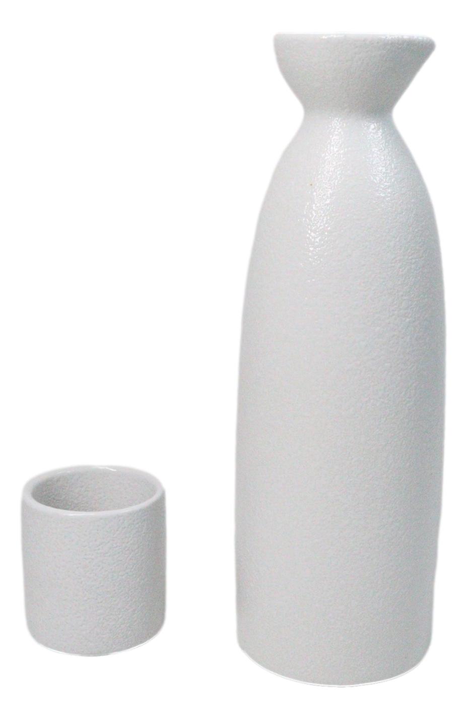 Yukino Hana Snow Flowers Porcelain Sake Carafe Flask 9oz And 4 Ochoko Cups Set