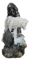 Winter Snow White Wolf Mother With Pup By Snowy Crater Crescent Moon Figurine