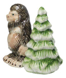 Ceramic Bigfoot Cryptid Ape By Pine Tree Salt And Pepper Shakers Figurine Set