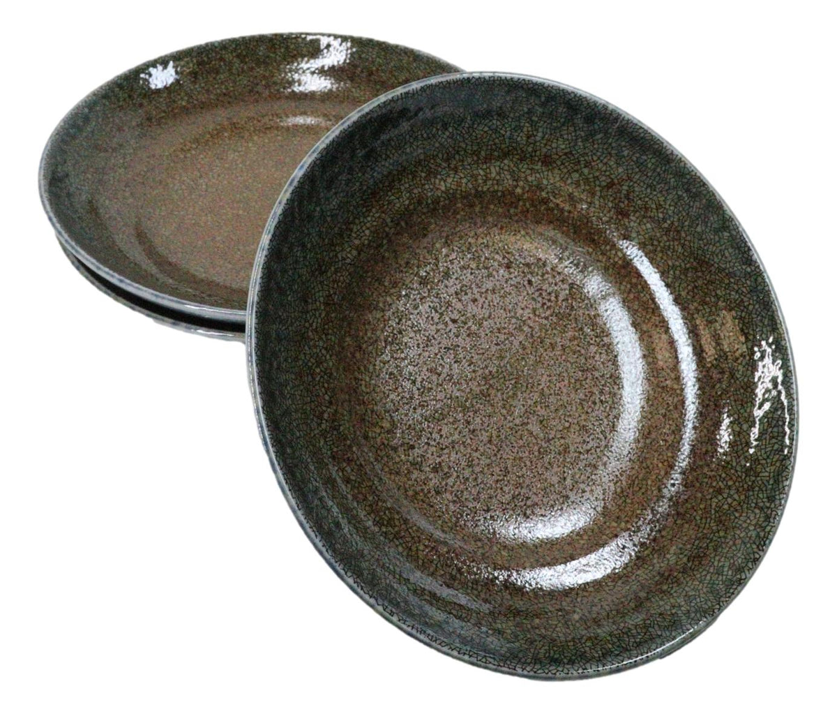 Pack Of 3 Made In Japan Porcelain Sunaji Kairagi Earth And Sky 9"Deep Plates