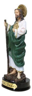 Saint Jude Thaddeus The Apostle With Holy Spirit Fire And Sun Medal Figurine 5"H - Ebros Gift
