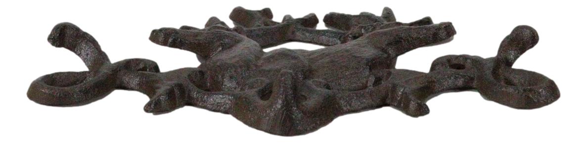 Forged Cast Iron Double Stag Deer Antlers Wall Hooks For Keys Leashes Scarves