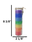 Rainbow 7 Chakra Zones Multi Scent Wicca Mystic Spiritual Tall Tube Candle
