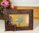 Western Country Cowgirl On Horse Barrel Racer 6X4 Easel Desktop Photo Frame