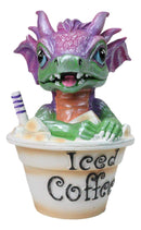 Ruth Thompson Artisan Iced Coffee With Sarah Wyrmling Dragon In Cup Figurine