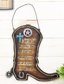 Western Cowboy Boot With Spur Horseshoe And Ropes Bible Scripture Wall Decor