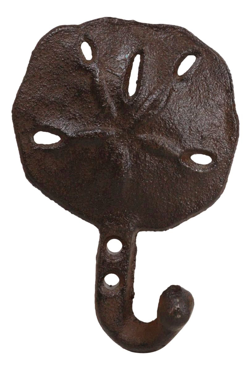 Pack Of Two Coastal Marine Rustic Ocean Sand Dollar Single Wall Coat Hook Hanger