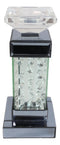 Modern Chic Beveled Floating Crystals Glass and Metal Pillar Candle Holder 11"H