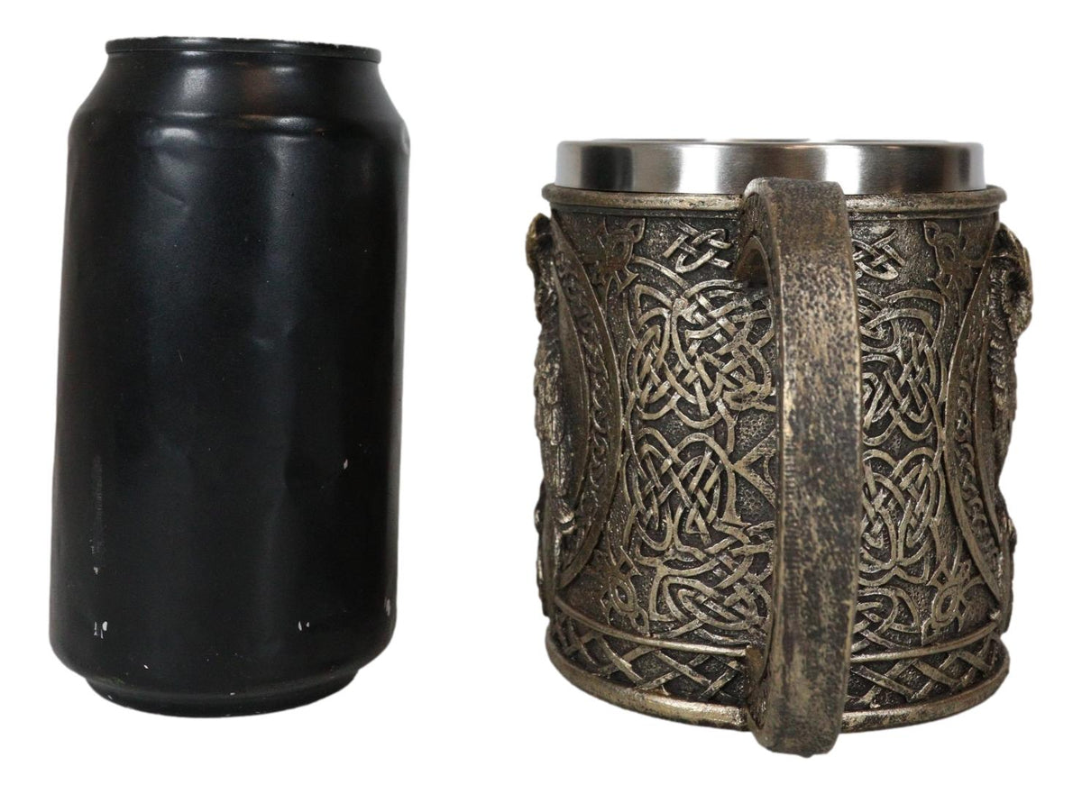 Celtic Knot Wicca Wise Great Horned Owl Perching On Pentagram Star Coffee Mug
