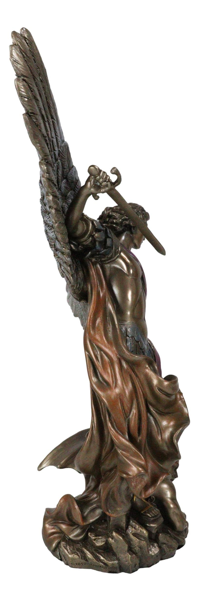 Archangel Saint Michael With Chained Satan On His Feet Collectible Figurine