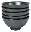 Pack Of 6 Black Tetsu Kesho Collection Small Rice Soup Appetizer Bowls 10oz