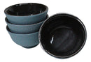 Teal Blue Textured Japanese Tetsubin Style Cast Iron Mini Tea Cups Set of 4
