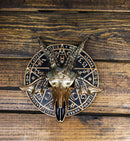 Pentagram Sabbatic Goat Baphomet Masque Ornament On Pole Stand Or Wall Sculpture