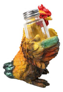 Rustic Farmhouse Country Rooster Chicken Salt and Pepper Shakers Holder Set 7"H