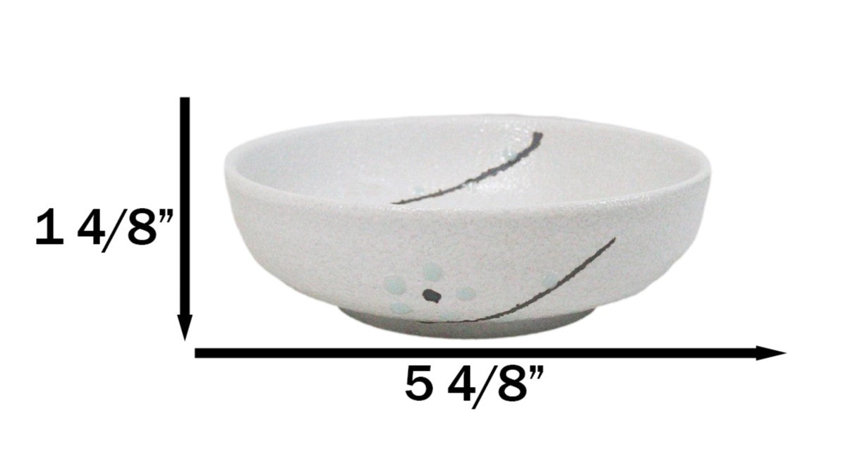 Pack Of 5 Ceramic Yukino Hana Collection Soup Salad Rice Shallow Bowls 10oz