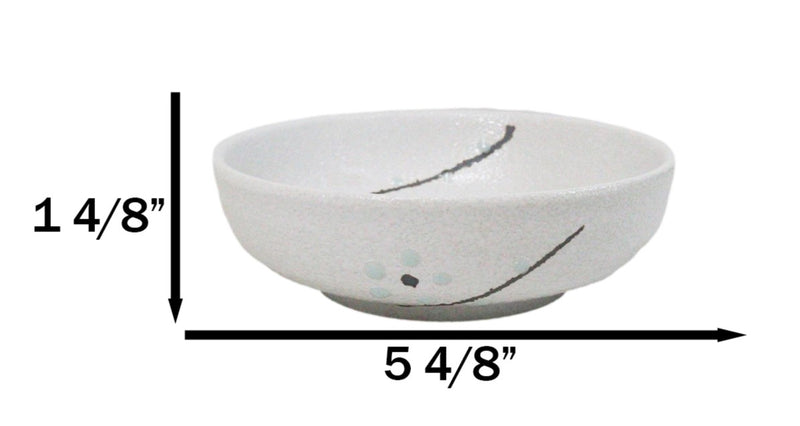 Pack Of 5 Ceramic Yukino Hana Collection Soup Salad Rice Shallow Bowls 10oz