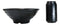 Pack Of 6 Modern Ridged Matte Black Melamine Large Round Ramen Soup Bowls 48oz
