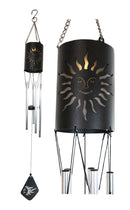Belenos Sun God Cylindrical Steel Metal Filigree Hanging Solar Wind Chime