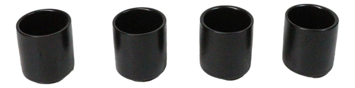 Set of 4 Kokuyo Black Minimalist Porcelain 1.25oz Ochoko Yuzu Sake Cups