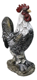 Country Campine Rooster Realistic Farm Rooster Decorative Chicken Sculpture
