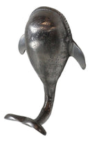 Set of 2 Aluminum Nautical Marine Beluga Whale Flailing Tail Wall Hook Hangers