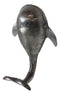 Set of 2 Aluminum Nautical Marine Beluga Whale Flailing Tail Wall Hook Hangers