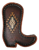 Southwest Rustic Aztec Navajo Diamond Pattern Cowboy Boot Jewelry Coin Dish Tray