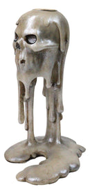 Wick of The Damned Melting Skull Brown Candlestick Taper Candle Holder FIgurine
