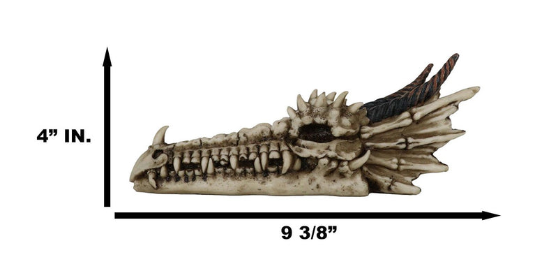 Ancient Fossil Dragon Head Skeleton Incense Burner Statue Prehistoric Dinosaur