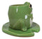 Whimsical Green Toad Frog On Lily Pad Ceramic Essential Oil Warmer Candle Holder