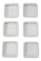 Pack Of 6 Square Yukino Hana Snowflakes Melamine Condiments Dipping Sauce Dishes