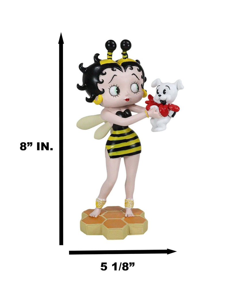 Honey Bee Bumblebee Betty Boop With Pudgy Dog Red Ribbon Novelty Figurine