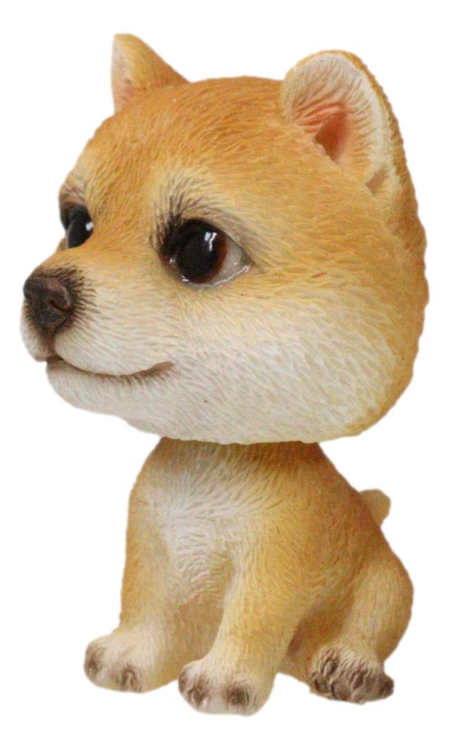 Lifelike Adorable Playful Japanese Shiba Inu Puppy Dog Mini Bobblehead Figurine