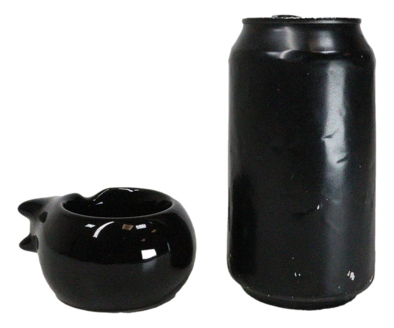 Pack Of 2 Wicca Ceramic Sleeping Black Feline Cat Tea Light Votive Candleholder